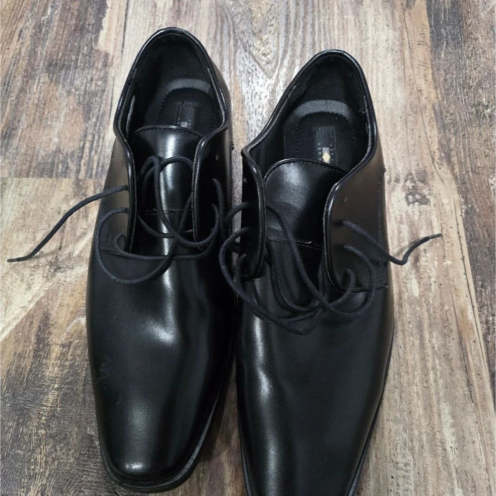 Joseph Abboud Black Leather Dress Shoes Size 9.5 M Excellent Condition - Picture 5 of 5